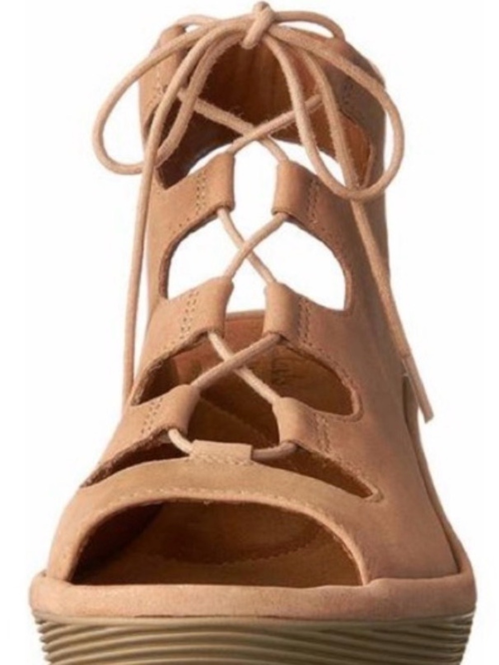 Clark's Women's Leather Lace-Up Tan Suede Sandals